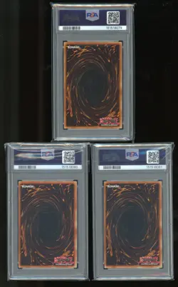 Yu-Gi-Oh Blue Eyes White Dragon Dark Magician Exodia DDS PSA 10 Sequential Set - Image 2