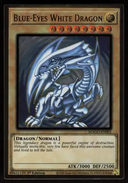 Blue-Eyes White Dragon MAGO-EN001 Premium Gold Rare Yugioh - Image 1