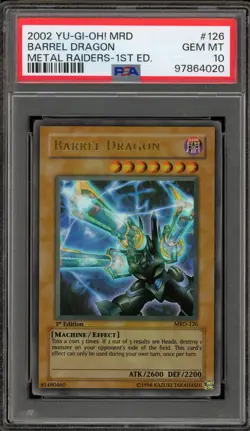 Yu-Gi-Oh! Barrel Dragon Metal Raiders 1st Edition Ultra Rare MRD-126 PSA 10 - Image 1