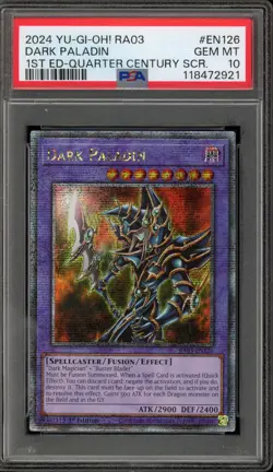 Yu-Gi-Oh! Dark Paladin 1st Ed Quarter Century Secret Rare RA03-EN126 PSA 10 - Image 1