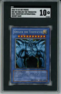 YUGIOH GBI-002 OBELISK THE TORMENTOR SECRET RARE HOLO SGC 10 GEM MINT #1453883 - Image 1