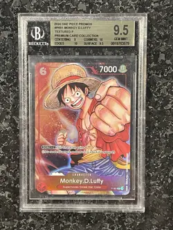 24 ONE PIECE MONKEY D. LUFFY PROMO BANDAI GAMES FEST P-001 BGS 9.5 Textured - Image 1