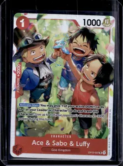 2025 One Piece Carrying On His Will Ace & Sabo Luffy Super Rare #OP13-007 - Image 1