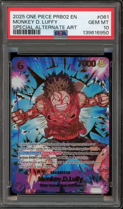 One Piece CCG Monkey.D.Luffy PRB02 Special Alternate Art EB02-061 PSA 10 - Image 1