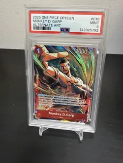 One Piece OP13 Carrying His Will Monkey D Garp Alt Art #016 PSA 9 - Image 1