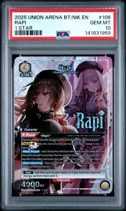 Union Arena TCG Rapi Alt Art Holo PSA 10 Gem Mint Nikke Goddess - Image 1