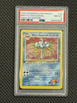 2000 Pokemon Gym Heroes Holo Rare Misty’s Tentacruel First Edition 10/132 PSA 8 - Image 1
