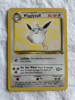 LP Wigglytuff 32/64 Non Holo Jungle Set Rare Pokemon Card WOTC Vintage TCG - Image 1