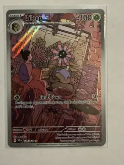 Lileep 145/142 Pokemon TCG Stellar Crown Illustration Rare Full Art Holo Card Nm - Image 1