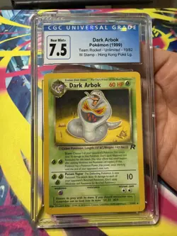 *CGC 7.5 BLUE LABEL* DARK ARBOK 1999 Team Rocket #19/82 “W Stamp” Pokemon Card - Image 1