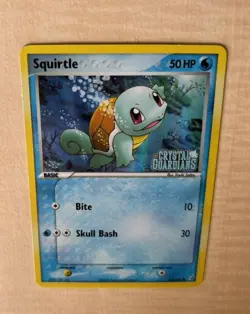 Squirtle 63/100 Crystal Guardians Reverse Holo Stamped Pokemon Card - NM/LP - Image 1