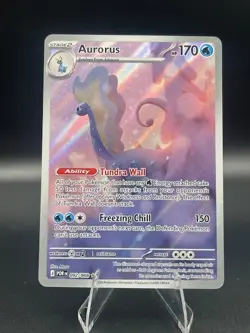 Aurorus 092/088 Illustration Rare Holo Pokemon Card Gold Star Full Art NM Scarle - Image 1