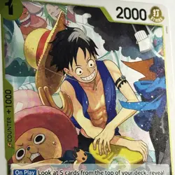 ONE PIECE CCG card: Monkey.D.Luffy op10-111 R, foil, 1st edition English, tag SP - Image 1