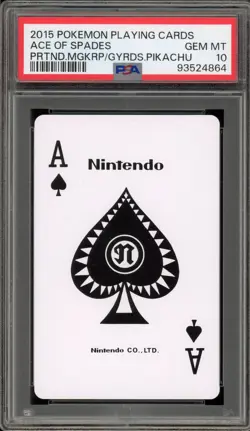 Pokemon Pretend Magikarp/Gyarados Pikachu Playing Cards Ace of Spades PSA 10 - Image 1