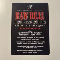 2001 WWE WWF Raw Deal Backlash CCG Edge and Christian Promo Card - Image 2