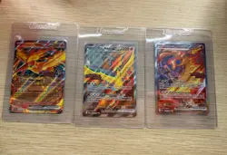3 x Stamped Pokemon TCG Team Rocket's Moltres ex Destined Rivals UPC Promo Cards - Image 1