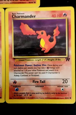 Pokemon TCG 3 Card Charmander Lot - Base Set, Team Rocket, & Gym Heroes - WOTC - Image 4