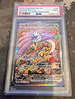 Pokemon 2025 Raging Bolt ex 166/131 SIR Prismatic Evolutions PSA 9 - Quick Ship - Image 1