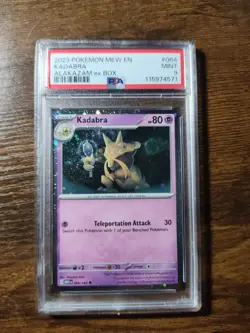 2023 POKEMON MEW EN-151 064 KADABRA ALAKAZAM EX BOX PSA MINT 9 - Image 1