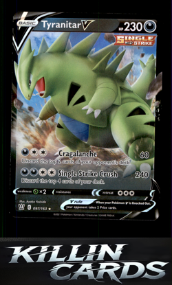 Tyranitar V 097/163 Pokemon Ultra Rare SWSH05: Battle Styles Card NM - Image 1