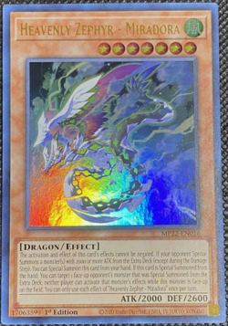 YuGiOh! - Heavenly Zephyr - Miradora MP22-EN016 - Ultra Rare - 1st Ed - NM/M - Image 1