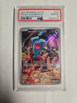 Pokemon TCG Team Rockets Wobbuffet Promo Card 203 PSA 10 Gem MT - Image 1