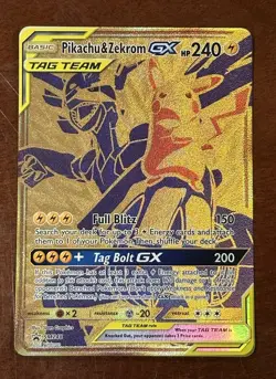 Pokemon Pikachu & Zekrom GX SM248 SM Promos TAG TEAM Full Art Holo 240 HP Card - Image 1