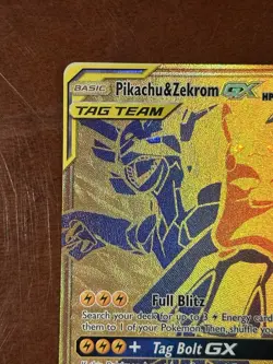 Pokemon Pikachu & Zekrom GX SM248 SM Promos TAG TEAM Full Art Holo 240 HP Card - Image 2