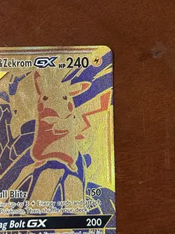 Pokemon Pikachu & Zekrom GX SM248 SM Promos TAG TEAM Full Art Holo 240 HP Card - Image 3