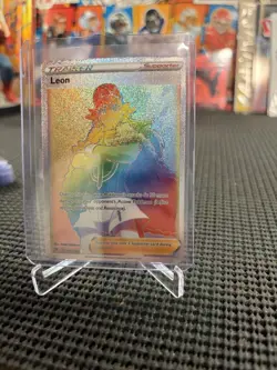 Pokemon TCG Leon Rainbow Rare Card 195/185 Vivid Voltage NM - Image 1