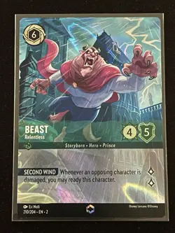Disney Lorcana Rise of the Floodborn Beast Relentless Enchanted Holo Card - Image 1