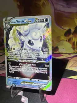 Alolan Vulpix VSTAR 034/195 Silver Tempest Pokemon Card NM Holo - Image 2