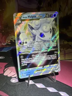 Alolan Vulpix VSTAR 034/195 Silver Tempest Pokemon Card NM Holo - Image 3