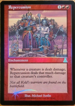 MTG FOIL URZA'S DESTINY REPERCUSSION NM MAGIC THE GATHERING RARE RED Nice - Image 1