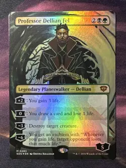 Professor Dellian Fel - Borderless FOIL - Secrets of Strixhaven #283 Mythic - Image 1