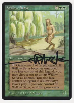 Signed Willow Satyr NM Legends English Artist Jeff A. Menges 1994 MTG Magic Rare - Image 1