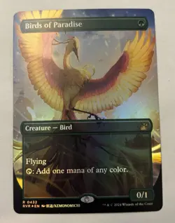 (1x) Birds of Paradise - Foil Anime Borderless - Ravnica Remastered - NM - MTG - Image 1