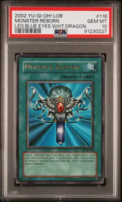 Monster Reborn LOB-118 Ultra Rare Foil Shift Error Yugioh PSA 10 *227 - Image 1