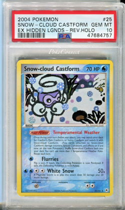 PSA 10 Pokemon Snow-Cloud Castform Reverse Holo ex Hidden Legends #25 LOW POP 11 - Image 1