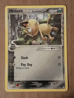 Pokemon Meowth 71/110 ex Holon Phantoms NM-MT See Pictures - Image 1