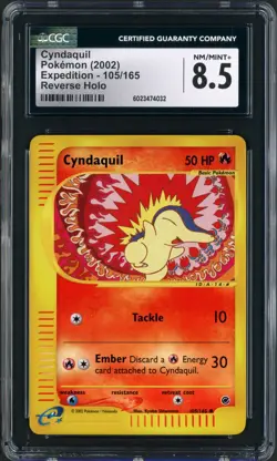 2002 Pokemon Expedition Cyndaquil Reverse Holo #105 CGC 8.5 - Image 1