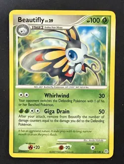 Beautifly 19/130 VLP / NM - RARE Diamond Pearl Pokemon Card - Atsuko Nishida Art - Image 1