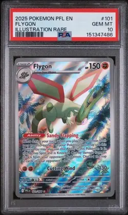2025 POKEMON PFL EN-PHANTASMAL FLAMES ILLUSTRATION RARE #101 FLYGON PSA 10 - Image 1