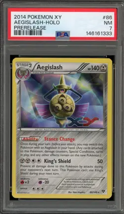 Pokemon Aegislash XY Prerelease Holo Rare Promo #86 PSA 7 - Image 1