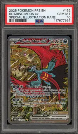 Pokemon Roaring Moon ex Prismatic Evolutions SIR #162 PSA 10 Gem Mint - Image 1