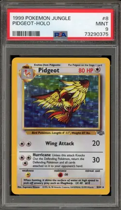 Pokemon Pidgeot Jungle Holo Rare #8 NO SET SYMBOL ERROR PSA 9 Mint - Image 1