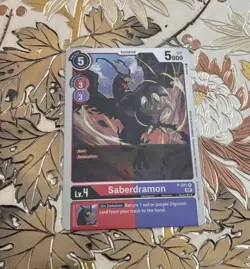 Digimon Card Game Saberdramon Foil P-091 Promo - Image 1