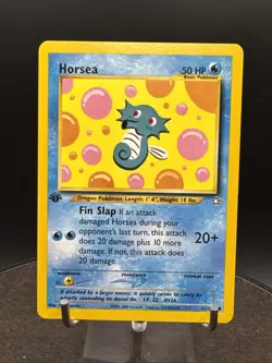 1st Edition Neo Genesis Horsea 62/111 Pokemon Card WOTC Vintage 2000 - Image 1