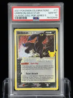 PSA 10 Umbreon Gold Star Holo 17/17 Celebrations Pokemon Card 25th anniversary - Image 1