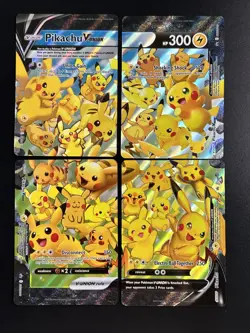 Pokemon TCG Pikachu V-UNION 4 Card Set SWSH Black Star Promo Complete NM - Image 1
